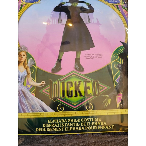 Disguise Wicked Elphaba Child Costume Dress Cape Hat S/P 4-6X Dress Up Witch NEW - Picture 3 of 8